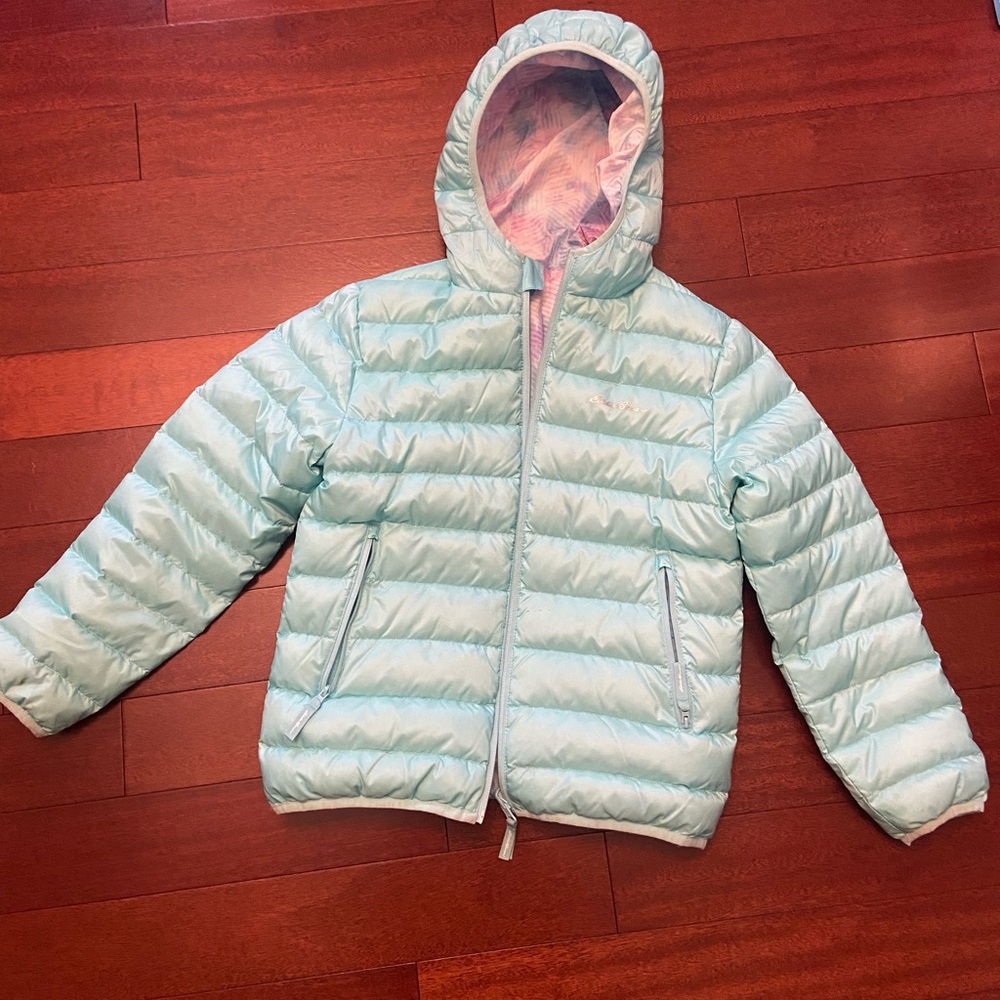 Eddie Bauer Aqua Puffer Jacket with Hood